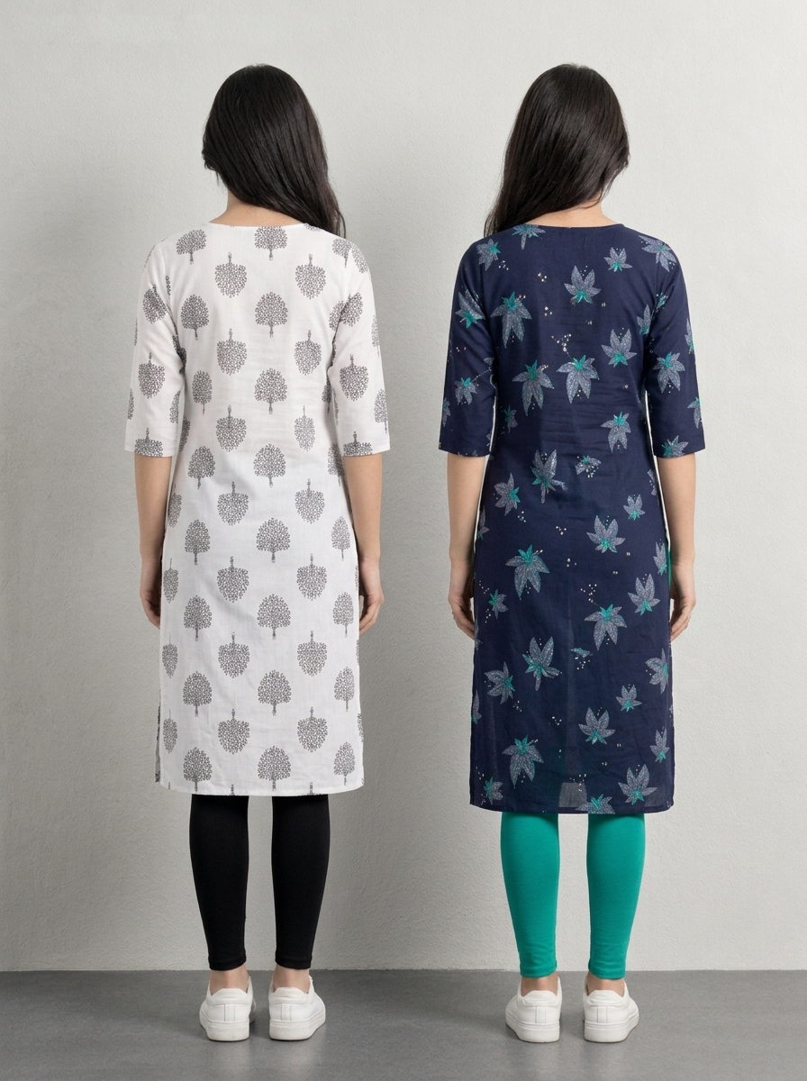 Women's Printed Cotton Kurtis – Pack of 2