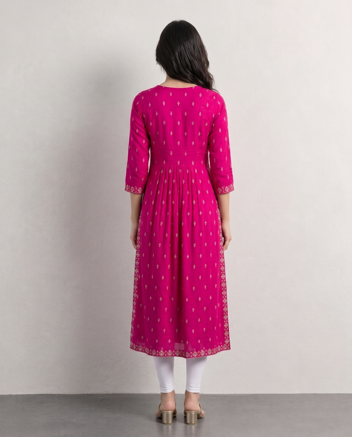 Elegant Pink Floral Printed Rayon Kurti for Women