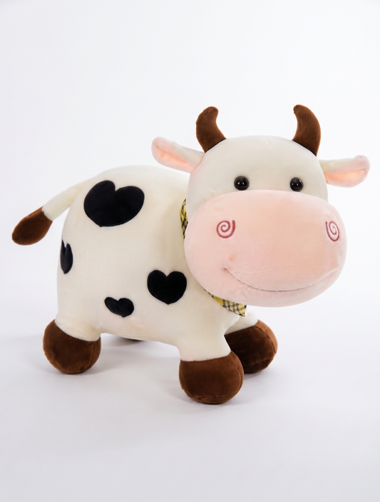 Cow Soft Toys Pet Animal Adorable Standing Cow with Smiling Face Stuffed Animal Soft Doll Toy for Kids Soft Plush Stuff Toy | for Boys, Girls, Babies, Kids